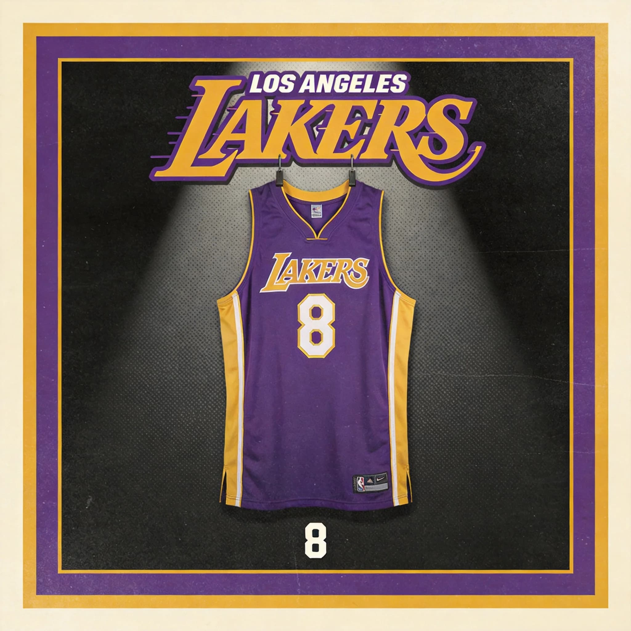 Kobe Bryant Lakers Purple Road Jersey — The Three-Peat #8 That Built a Dynasty